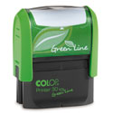 2000 Plus Printer 30 Green Line- Standard Self-inking Rubber Stamp  3/4in. x 1-7/8in. Standard address size and big enough for some bank endorsements and some signatures.  Custom, logos and artwork stamps. Post consumer recycled materials