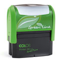 2000 plus Printer 40 Green Line - Standard Self-Inking Rubber Stamp Made Of 80% Post Consumer Recycled Materials!