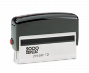 2000 Plus Printer 15, This rubber stamp is most often used as a long one line stamp since it can easily fit 1/4 inch characters.  It can fit up to three lines of very small type.